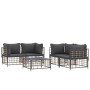 Juego de muebles de jardín 5 pzas y cojines ratán PE antracita de vidaXL, Sofás de exterior - Ref: Foro24-3186703, Precio: 42...