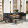 Conjunto de sofás de jardín 9 pcs Gris ratán sintético en Sofás de exterior | Comprar online en Foru.es