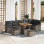 Conjunto de sofás de jardín 9 pcs Gris ratán sintético en Sofás de exterior | Comprar online en Foru.es