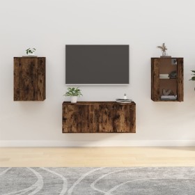 Muebles para TV de pared 2 uds roble ahumado 40x34,5x60 cm de vidaXL, Muebles TV - Ref: Foro24-816667, Precio: 61,64 €, Descu...