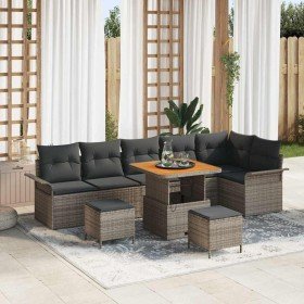Conjunto de sofás de jardín 9 pcs Gris ratán sintético en Sofás de exterior | Comprar online en Foru.es