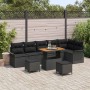 Conjunto de sofás de jardín 9 pcs Negro ratán sintético en Sofás de exterior | Comprar online en Foru.es