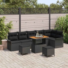 Conjunto de sofás de jardín 9 pcs Negro ratán sintético en Sofás de exterior | Comprar online en Foru.es