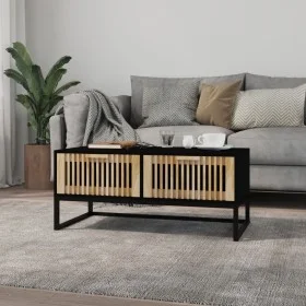 Mesa de centro hierro y madera contrachapada negro 80x40x35 cm de vidaXL, Mesas de centro - Ref: Foro24-352101, Precio: 98,39...