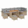 Conjunto de sofás de jardín 10 pcs Beige ratán sintético en Sofás de exterior | Comprar online en Foru.es