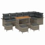 Conjunto de sofás de jardín 10 pcs Gris ratán sintético en Sofás de exterior | Comprar online en Foru.es