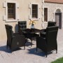Set de comedor de jardín 5 pzas ratán sintético y vidrio negro en Conjuntos de jardín | Comprar online en Foru.es