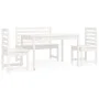 Juego de comedor de jardín 4 piezas madera maciza pino blanco de vidaXL, Conjuntos de jardín - Ref: Foro24-3154696, Precio: 3...