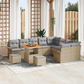 Conjunto de sofás de jardín 12 pcs Beige ratán sintético en Sofás de exterior | Comprar online en Foru.es