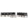 Juego de muebles de jardín 8 pzas y cojines ratán PE antracita de vidaXL, Sofás de exterior - Ref: Foro24-3186707, Precio: 66...
