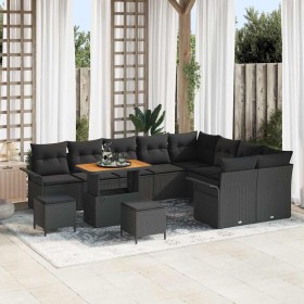 Conjunto de sofás de jardín 12 pcs Negro ratán sintético en Sofás de exterior | Comprar online en Foru.es