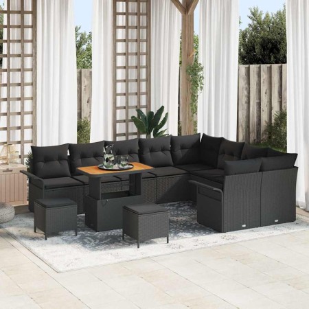 Conjunto de sofás de jardín 12 pcs Negro ratán sintético en Sofás de exterior | Comprar online en Foru.es