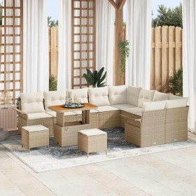 Conjunto de sofás de jardín 12 pcs Beige ratán sintético en Sofás de exterior | Comprar online en Foru.es