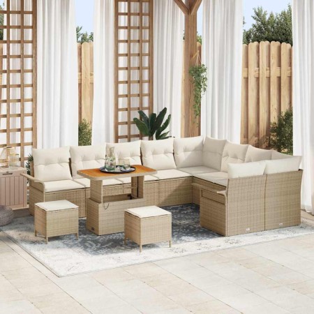 Conjunto de sofás de jardín 12 pcs Beige ratán sintético en Sofás de exterior | Comprar online en Foru.es