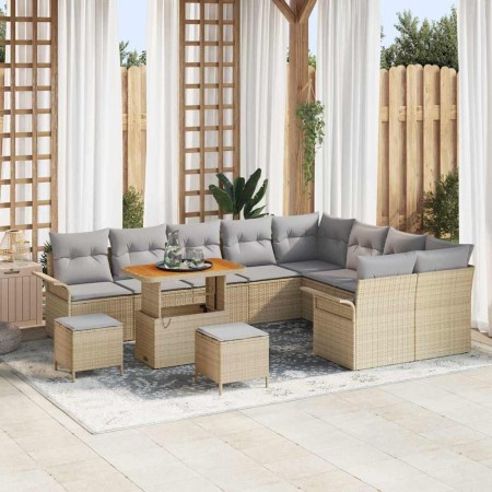 Conjunto de sofás de jardín 12 pcs Beige ratán sintético en Sofás de exterior | Comprar online en Foru.es