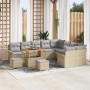 Conjunto de sofás de jardín 12 pcs Beige ratán sintético en Sofás de exterior | Comprar online en Foru.es