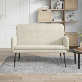 Banco de terciopelo crema 108x79x79 cm de vidaXL, Bancos - Ref: Foro24-351422, Precio: 127,16 €, Descuento: %