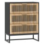 Aparador de madera contrachapada negro 60x30x75 cm de vidaXL, Taquillas y armarios de almacenamiento - Ref: Foro24-352113, Pr...