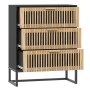 Aparador de madera contrachapada negro 60x30x75 cm de vidaXL, Taquillas y armarios de almacenamiento - Ref: Foro24-352113, Pr...