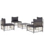 Juego de muebles de jardín 5 pzas y cojines ratán PE antracita de vidaXL, Sofás de exterior - Ref: Foro24-3186711, Precio: 37...