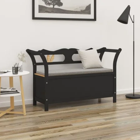 Solid black fir wood bench 107x45x75.5 cm by vidaXL, Benches for halls and storage - Ref: Foro24-351776, Price: 164,78 €, Dis...
