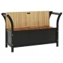 Solid black fir wood bench 107x45x75.5 cm by vidaXL, Benches for halls and storage - Ref: Foro24-351776, Price: 164,78 €, Dis...