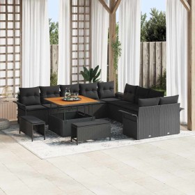 Conjunto de sofás de jardín 13 pcs Negro ratán sintético en Sofás de exterior | Comprar online en Foru.es