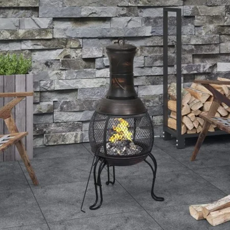 Estufa de jardín con atizador acero 39x39x90 cm de vidaXL, Chimeneas - Ref: Foro24-363342, Precio: 79,11 €, Descuento: %