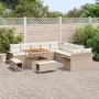 Conjunto de sofás de jardín 13 pcs Beige ratán sintético en Sofás de exterior | Comprar online en Foru.es