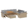 Conjunto de sofá de jardín 13 pcs Beige ratán sintético en Sofás de exterior | Comprar online en Foru.es