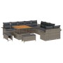 Conjunto de sofás de jardín 13 pcs Gris ratán sintético en Sofás de exterior | Comprar online en Foru.es
