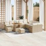 Conjunto de sofás de jardín 13 pcs Beige ratán sintético en Sofás de exterior | Comprar online en Foru.es