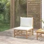 Zentrales Gartensofa aus Bambus mit cremeweißen Kissen von vidaXL, Modulare Sofas für den Außenbereich - Ref: Foro24-362301, ...