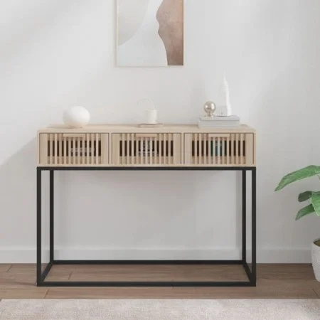 Mesa consola hierro y madera contrachapada 105x30x75 cm de vidaXL, Mesas auxiliares - Ref: Foro24-352108, Precio: 87,99 €, De...