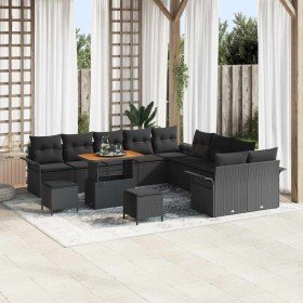 Conjunto de sofás de jardín 13 pcs Negro ratán sintético en Sofás de exterior | Comprar online en Foru.es