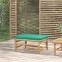 Reposapiés de jardín bambú con cojín verde de vidaXL, Sofás modulares de exterior - Ref: Foro24-362295, Precio: 77,29 €, Desc...