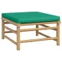 Reposapiés de jardín bambú con cojín verde de vidaXL, Sofás modulares de exterior - Ref: Foro24-362295, Precio: 77,29 €, Desc...