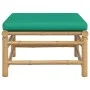 Reposapiés de jardín bambú con cojín verde de vidaXL, Sofás modulares de exterior - Ref: Foro24-362295, Precio: 77,29 €, Desc...