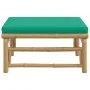 Reposapiés de jardín bambú con cojín verde de vidaXL, Sofás modulares de exterior - Ref: Foro24-362295, Precio: 77,29 €, Desc...