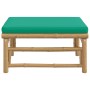 Reposapiés de jardín bambú con cojín verde de vidaXL, Sofás modulares de exterior - Ref: Foro24-362295, Precio: 79,61 €, Desc...