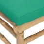 Reposapiés de jardín bambú con cojín verde de vidaXL, Sofás modulares de exterior - Ref: Foro24-362295, Precio: 77,29 €, Desc...