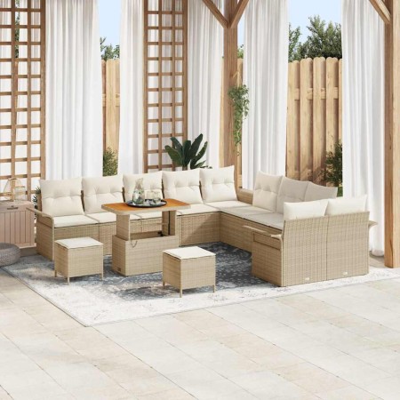 Conjunto de sofás de jardín 13 pcs Beige ratán sintético en Sofás de exterior | Comprar online en Foru.es