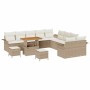 Conjunto de sofás de jardín 13 pcs Beige ratán sintético en Sofás de exterior | Comprar online en Foru.es