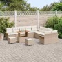 Conjunto de sofás de jardín 13 pcs Beige ratán sintético en Sofás de exterior | Comprar online en Foru.es