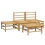 Set de muebles de jardín 4 piezas bambú y cojines gris claro de vidaXL, Conjuntos de jardín - Ref: Foro24-3155107, Precio: 28...