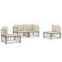 Juego de muebles de jardín 4 pzas y cojines ratán PE antracita de vidaXL, Sofás de exterior - Ref: Foro24-3186712, Precio: 34...