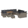 Conjunto de sofás de jardín 13 pcs Gris ratán sintético en Sofás de exterior | Comprar online en Foru.es