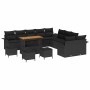Conjunto de sofás de jardín 14 pcs Negro ratán sintético en Sofás de exterior | Comprar online en Foru.es