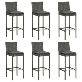 Taburetes de cocina con cojines 6 uds ratán sintético gris de vidaXL, Taburetes de cocina - Ref: Foro24-362579, Precio: 284,0...