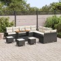 Conjunto de sofás de jardín 14 pcs Negro ratán sintético en Sofás de exterior | Comprar online en Foru.es